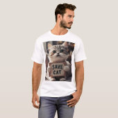Save Our Schattige Cats: een grafisch design T-shi T-shirt (Voorkant volledig)