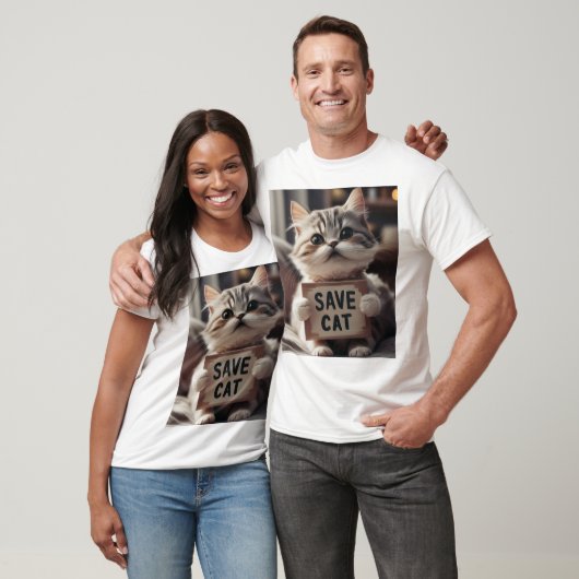 Save Our Schattige Cats: een grafisch design T-shi T-shirt (Unisex)