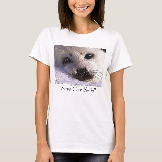 "SAVE OUR SEALS" Harpseal Topjes & T - shirts (Voorkant)