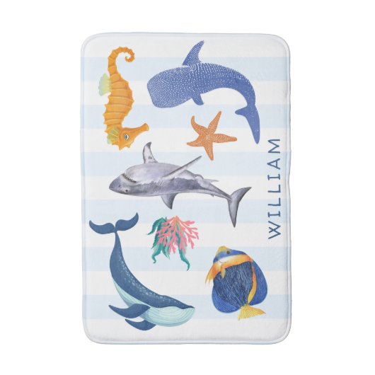 Save Our Seas | Bedreigde Zeedieren Voor Kinderen Badmat (Voorkant Verticaal)