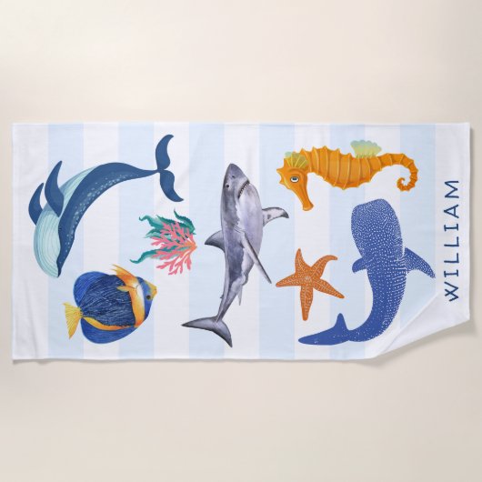 Save Our Seas | Bedreigde Zeedieren voor Kinderen Strandlaken (Voorkant)