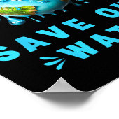 Save Our Waters Earth Day Schoon Waterbeheer Poster (Hoek)