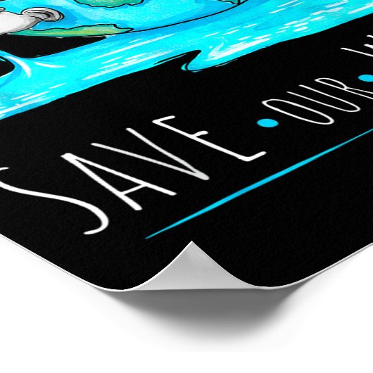 Save Our Waters Earth Day Schoon Waterbeheer Poster (Hoek)