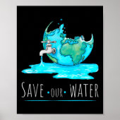 Save Our Waters Earth Day Schoon Waterbeheer Poster (Voorkant)