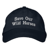 Save Our Wild Horses  Geborduurde Pet (Voorkant)