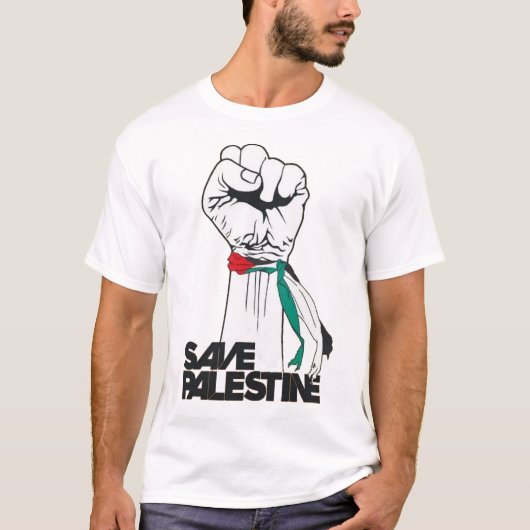 Save Palestina, Support Palestina Vuist T-shirt (Voorkant)