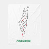 Save Palestine bleeding map - Vrijheid voor Palest Fleece Deken (Voorkant)