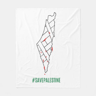 Save Palestine bleeding map - Vrijheid voor Palest Fleece Deken