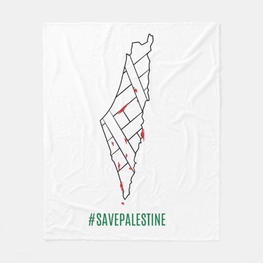 Save Palestine bleeding map - Vrijheid voor Palest Fleece Deken (Voorkant)