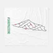 Save Palestine bleeding map - Vrijheid voor Palest Fleece Deken (Voorkant (Horizontaal))