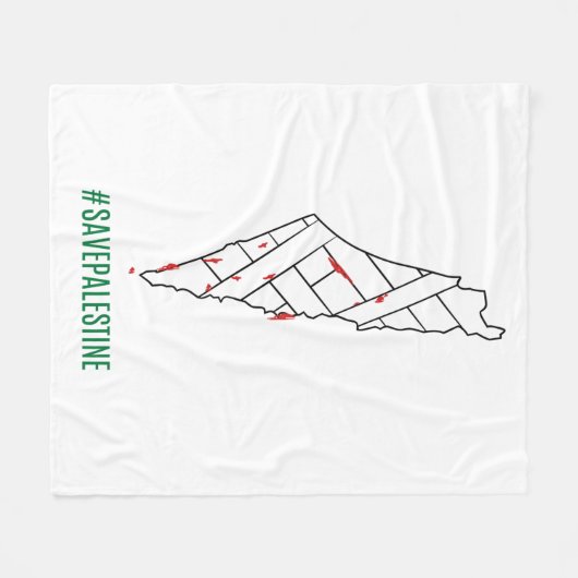 Save Palestine bleeding map - Vrijheid voor Palest Fleece Deken (Voorkant (Horizontaal))