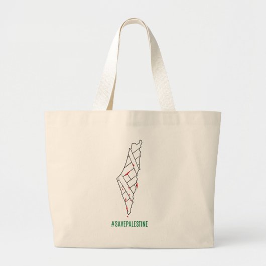 Save Palestine bleeding map - Vrijheid voor Palest Grote Tote Bag (Voorkant)