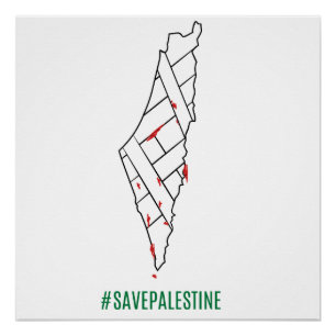 Save Palestine bleeding map - Vrijheid voor Palest Perfect Poster