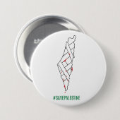 Save Palestine bleeding map - Vrijheid voor Palest Ronde Button 7,6 Cm (Voorkant /achterkant)
