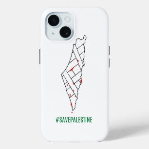 Save Palestine bloedende kaart - Vrijheid voor Pal iPhone 15 Case