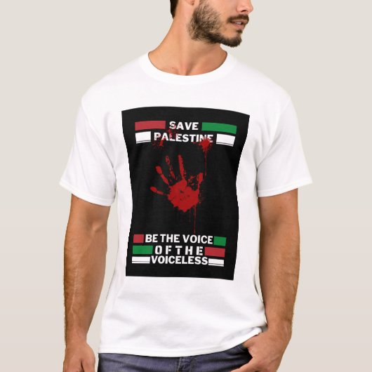 Save Palestine Mannen | Vrij Palestijns T-shirt (Voorkant)