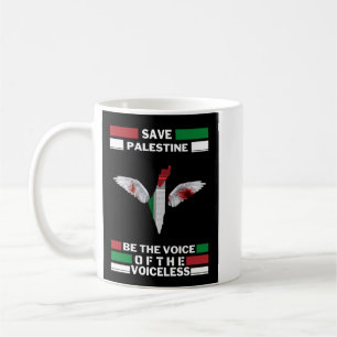 Save Palestine T-shirt met Palestijnse kaart Gaz Koffiemok