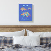 Save Pangolins Kleurrijke Dierenkunst Blauw Canvas Afdruk (Insitu (Slaapkamer))