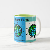 Save Planet EARTH - Klimaatverandering - Ecologie Tweekleurige Koffiemok (Voorkant rechts)