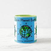 Save Planet EARTH - Klimaatverandering - Ecologie Tweekleurige Koffiemok (Center)