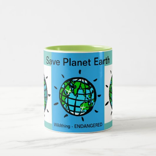 Save Planet EARTH - Klimaatverandering - Ecologie Tweekleurige Koffiemok (Center)