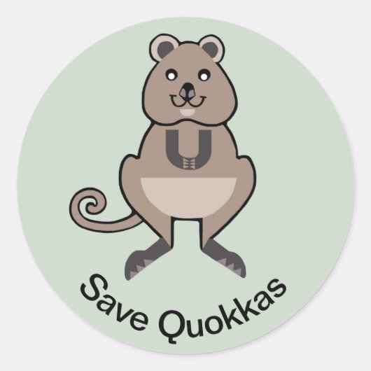Save QUOKKAS - Bedreigd dier - Marsupial - Ronde Sticker (Voorkant)
