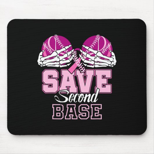 Save Second 2nd Byse Fun Bysebyll Borstkanker AW Muismat (Voorkant)
