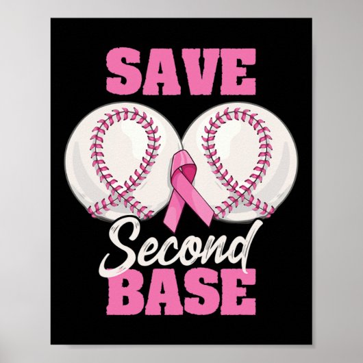 Save Second 2nd Byse Fun Bysebyll Borstkanker AW Poster (Voorkant)