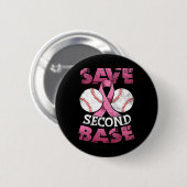 Save Second 2nd Byse Fun Bysebyll Borstkanker AW Ronde Button 5,7 Cm (Voorkant /achterkant)