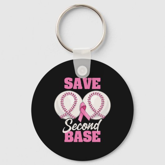 Save Second 2nd Byse Fun Bysebyll Borstkanker AW Sleutelhanger (Voorkant)