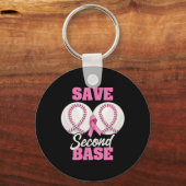 Save Second 2nd Byse Fun Bysebyll Borstkanker AW Sleutelhanger (Voorkant)