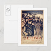'Save Servië Our Ally', poster, 1915 (litho) Briefkaart (Voorkant / Achterkant)