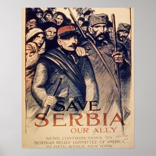 'Save Servië Our Ally', poster, 1915 (litho) Poster (Voorkant)