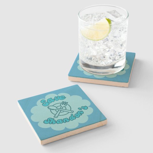 SAVE SHANDON'S - Rob's Diner - De Oversteek Stenen Onderzetter (Zijkant)