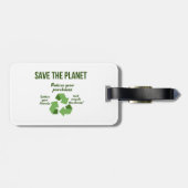 Save, Share, and Recycle Bagagelabel (Achterkant horizontaal)