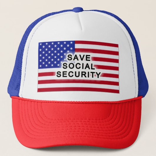 Save Social Security - Amerikaanse vlag Trucker Pet (Voorkant)