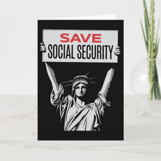 Save Social Security -standbeeld van de vrijheid - Kaart (Voorkant)