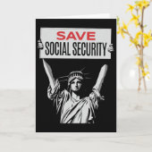 Save Social Security -standbeeld van de vrijheid - Kaart (Gele Bloem)
