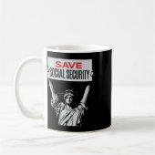 Save Social Security -standbeeld van de vrijheid - Koffiemok (Links)
