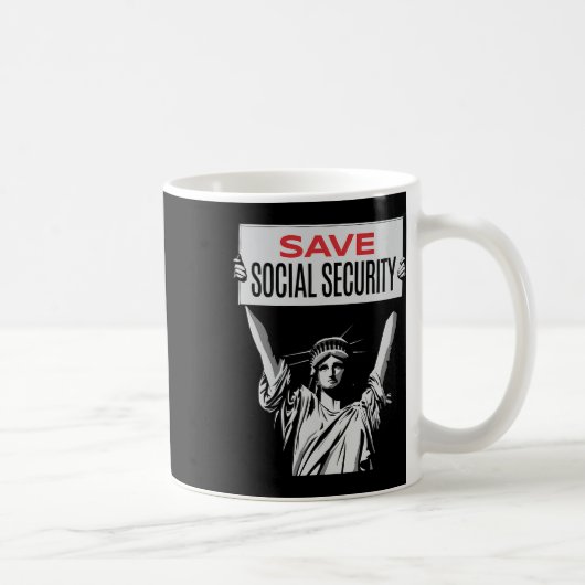 Save Social Security -standbeeld van de vrijheid - Koffiemok (Rechts)