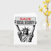 Save Social Security - Vrijheidsbeeld - Weersta T Kaart (Gele Bloem)
