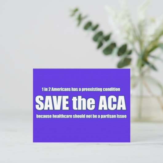 Save the ACA Postcard Briefkaart (Staand voorkant)