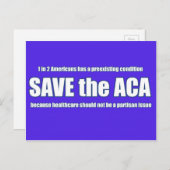 Save the ACA Postcard Briefkaart (Voorkant / Achterkant)