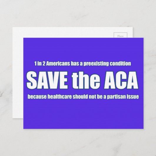 Save the ACA Postcard Briefkaart (Voorkant / Achterkant)