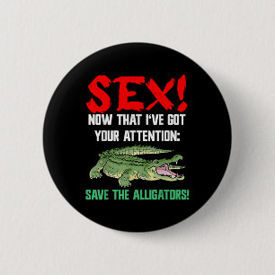 Save the Alligators - Dierenwelzijn voor krokodill Ronde Button 5,7 Cm