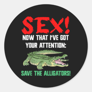 Save the Alligators - Dierenwelzijn voor krokodill Ronde Sticker