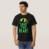 Save The Bears Wildlife Conservation Grunge Forest T-shirt (Voorkant volledig)