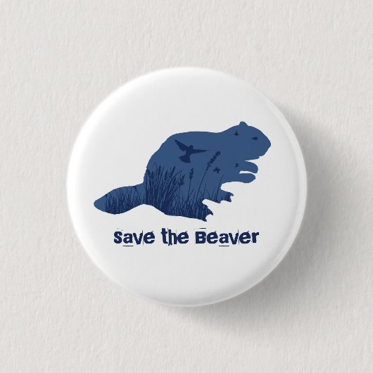 Save the Beaver Eco pin button (Voorkant)