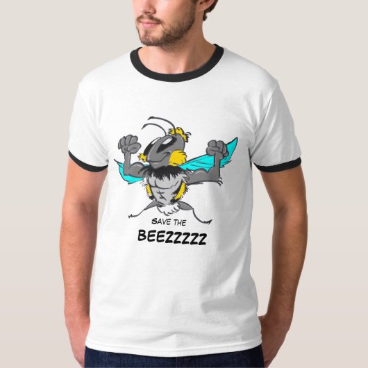 Save the Bee Strong Bumble Bee Cartoon T-shirt (Voorkant)
