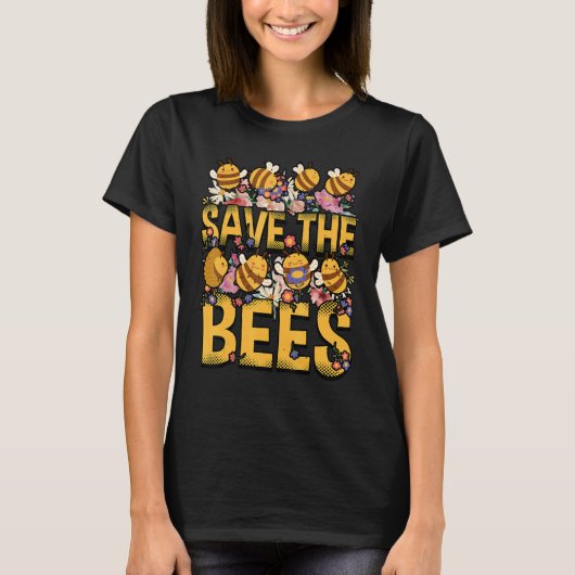 Save the bees Beekeeper cute honey bee costume whi T-shirt (Voorkant)